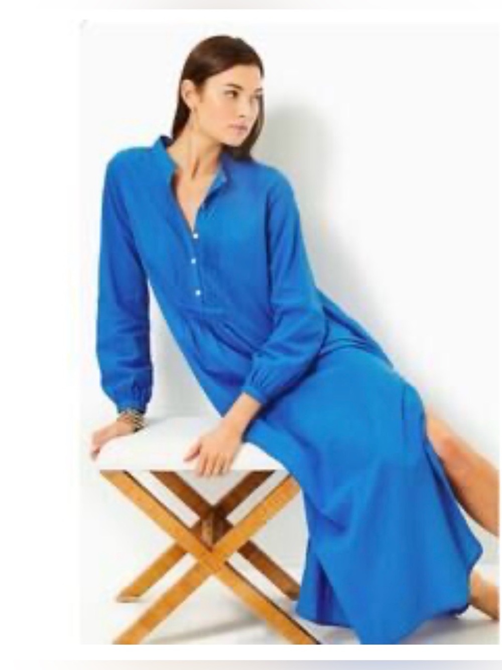 Lilly Pulitzer Royal Blue Long Sleeve Maxi Dress